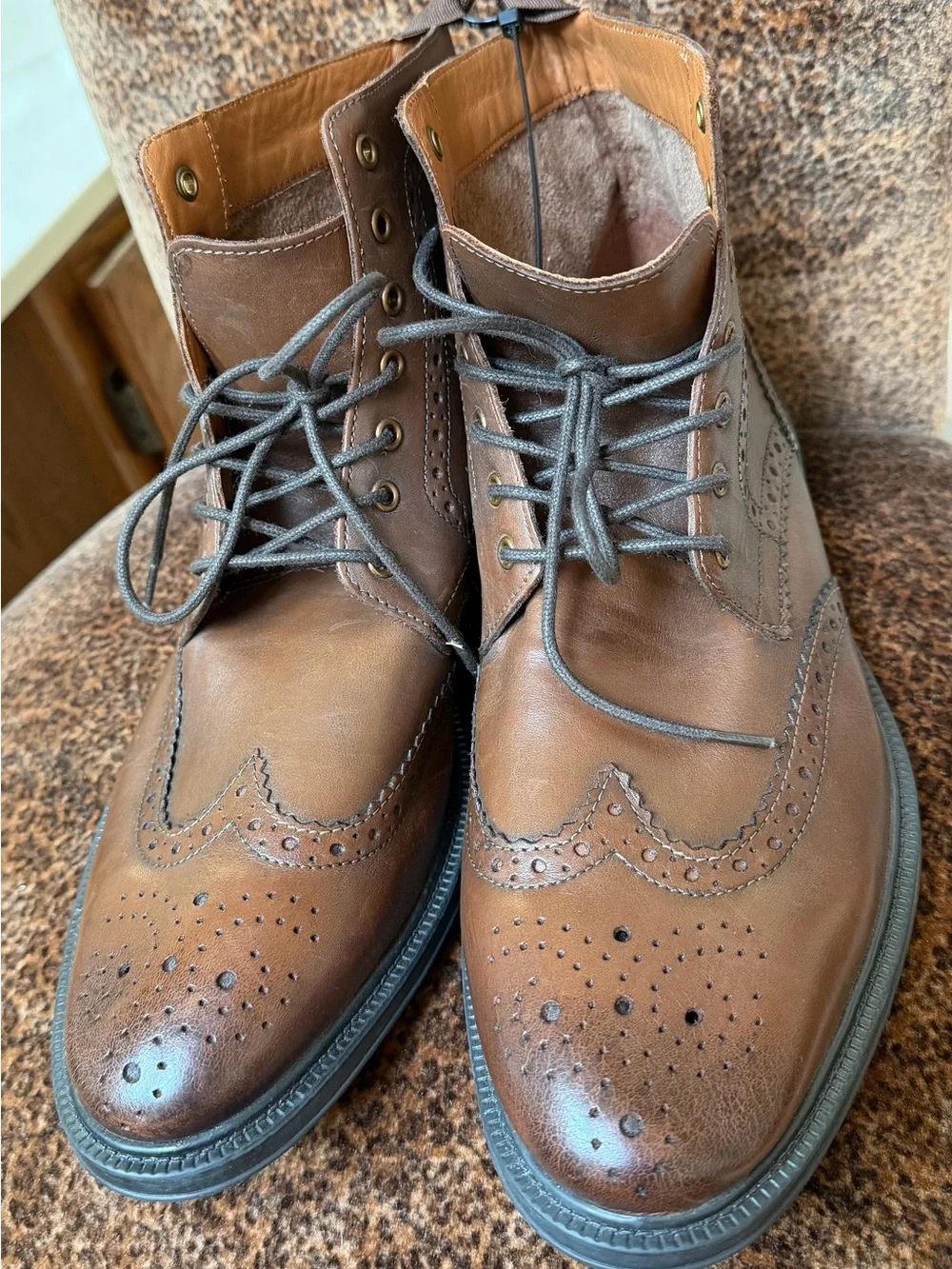 Stafford Brown Leather Chukka Wingtip Boots